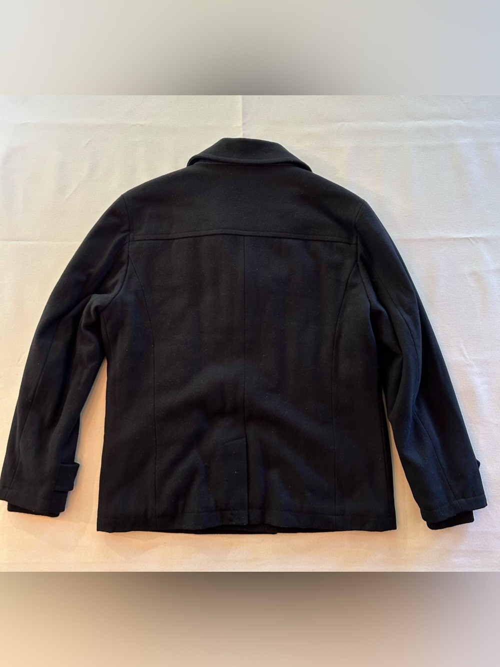 Projek Raw Luxe Men's Black Wool Blend Double Breasted Pea Coat L - Picture 10 of 10